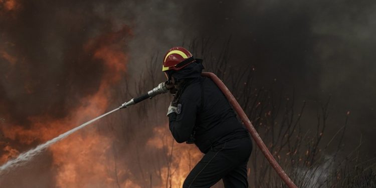 Ανεξέλεγκτη η φωτιά στον Πρόδρομο Θηβών