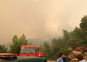 Ζημιές σε σπίτια στο χωριό Μακρυμάλλη από τη φωτιά στην Εύβοια