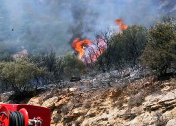Υπό μερικό έλεγχο η φωτιά στην Αρχαία Κόρινθο