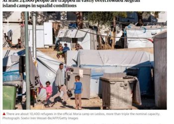 The Guardian: Τουλάχιστον 24.000 άνθρωποι είναι παγιδευμένοι σε κέντρα φιλοξενίας προσφύγων στα νησιά του Αιγαίου