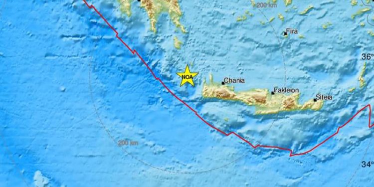 Ισχυρός σεισμός 6,1 Ρίχτερ μεταξύ Κρήτης και Κυθήρων