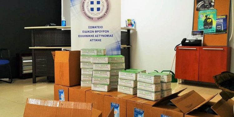 500 λίτρα αντισηπτικό υγρού και 5.000 μάσκες από το σωματείο Ειδικών Φρουρών