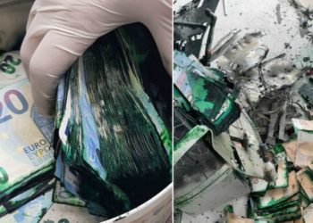 Ανατίναξαν το ΑΤΜ αλλά τα χαρτονομίσματα ήταν βαμμένα! (ΦΩΤΟ)