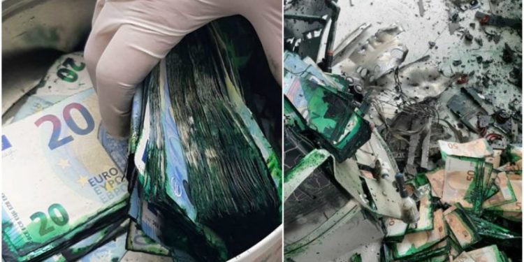 Ανατίναξαν το ΑΤΜ αλλά τα χαρτονομίσματα ήταν βαμμένα! (ΦΩΤΟ)