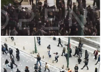 Τέμπη: Mε σηκωμένα τα χέρια επέστρεψαν στο Σύνταγμα διαδηλωτές παρά τα επεισόδια – ΒΙΝΤΕΟ