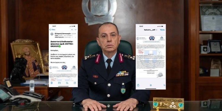 Το email του πρώην Αρχηγού της ΕΛΑΣ, Αντιστράτηγου Κωνσταντίνου Σκούμα – ΦΩΤΟ
